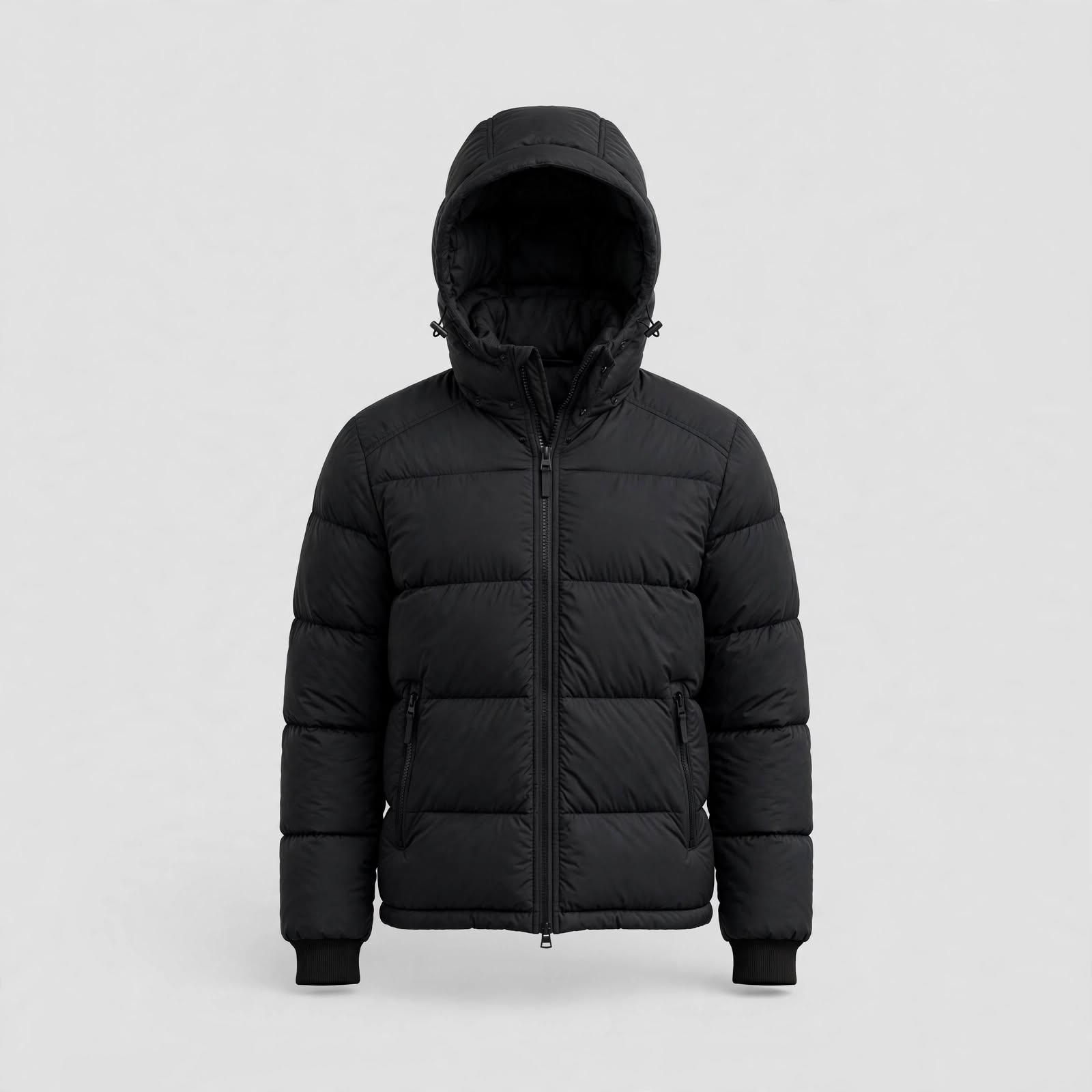Grey Hooded Puffer Jacket